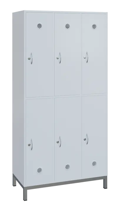 SBS-2233 šatní skříň 6-boxová, 1800x900x400 mm, kovové nohy, bílá